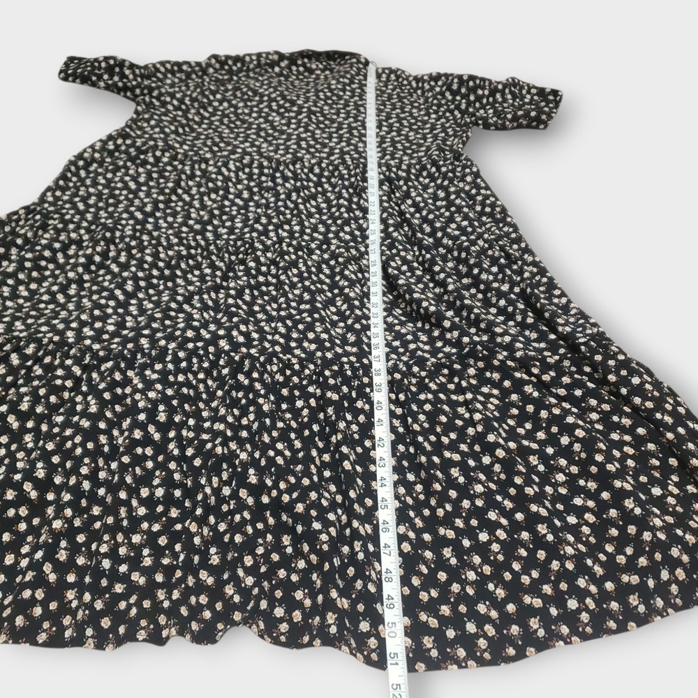 Natural Life Rebecca Tiered Midi Dress Ditsy Floral Black XXL Cottage Boho - Picture 10 of 10